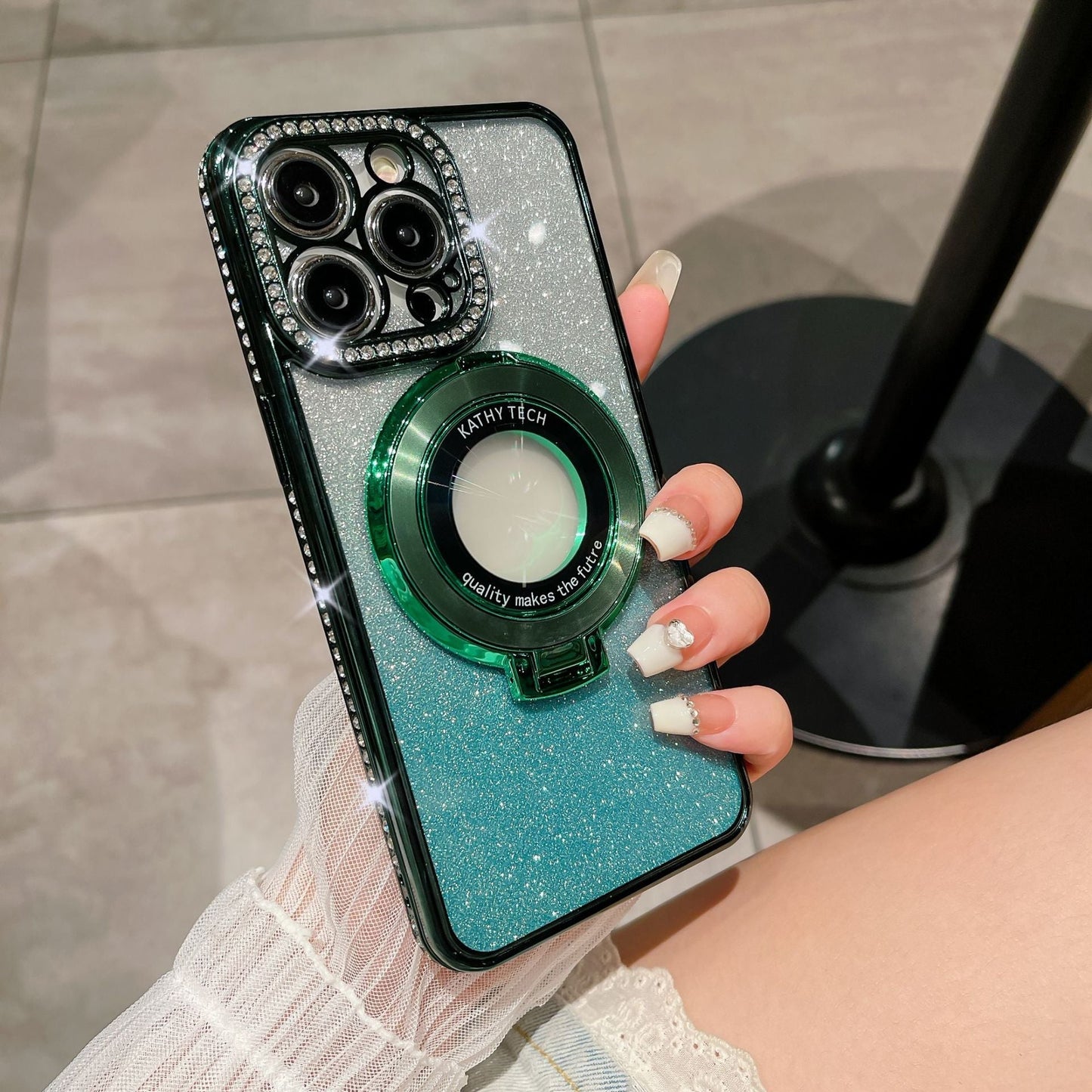 Glitzer Diamant Magnetischer MagSafe Ringhalter für iPhone