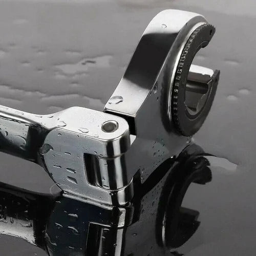 Ratschen-Schlüssel für offene Rohre (fester Kopf - flexibler Kopf 2 IN 1)
