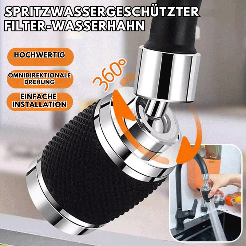 360° drehbarer Spritzwasserschutz-Wasserhahn-Aufsatz – Einfaches und sauberes Spülen