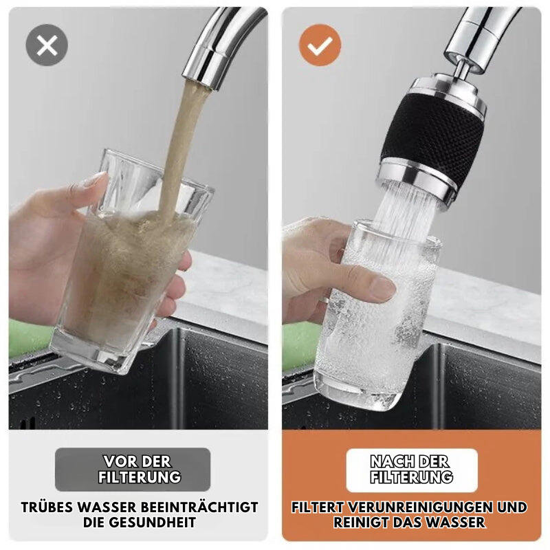 360° schwenkbarer Spritzschutz-Wasserhahnaufsatz – Einfaches und sauberes Abspülen