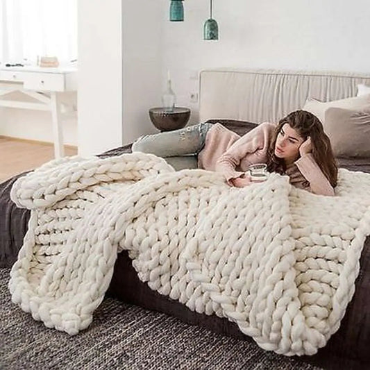 CozyStitch| Handmade Winter Wool Blend Blanket