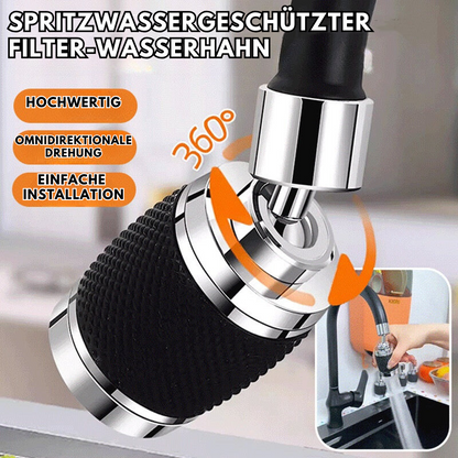 360° drehbarer Spritzwasserschutz-Wasserhahn-Aufsatz – Einfaches und sauberes Spülen